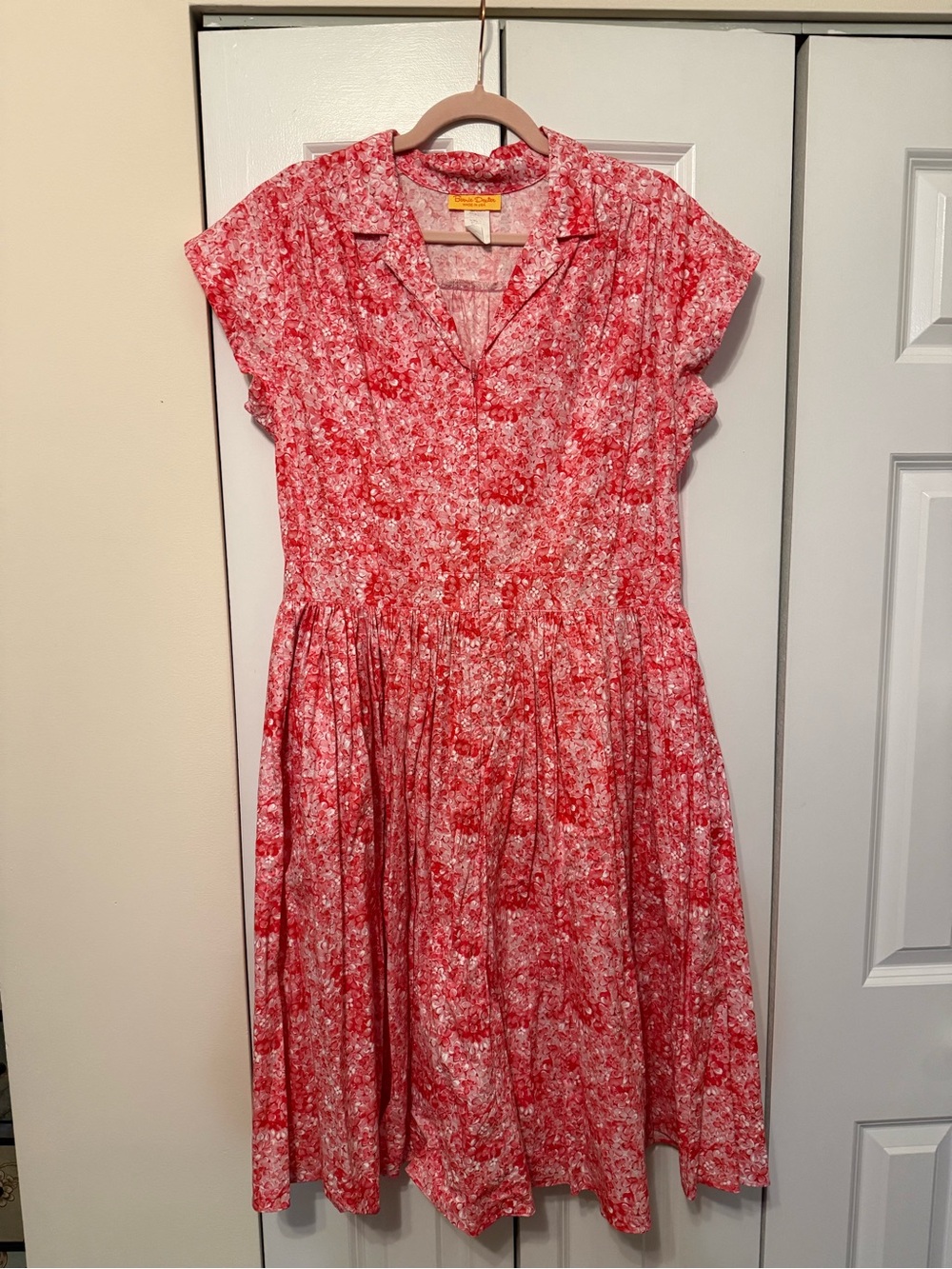 Bernie Dexter Red and White Floral Fit-and-Flare Dress